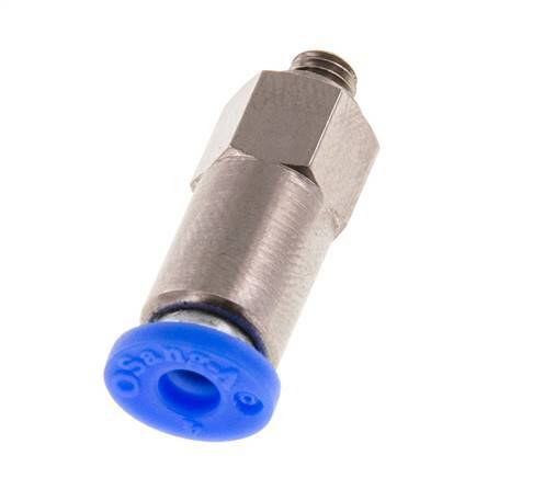 Push-In Check Valve 4mm & M5 Male Brass/PBT 0.2-10bar (3-145psi) Hose-Thread