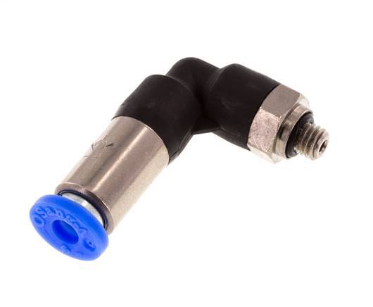 Push-In Fitting 4mm & M5 Male Auto Shut-Off Elbow Brass/PBT 0-10bar (0-145psi)