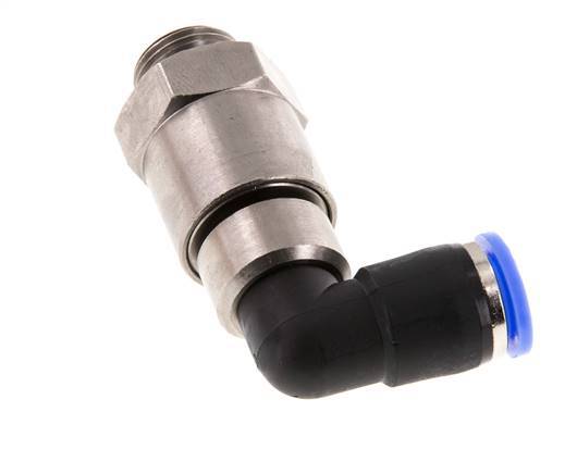 10mm & G3/8'' Elbow Quick Swivel Joint Push-In-Male Threads Nickel-Plated Brass/PBT NBR Rotatable