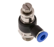 Flow Control Silencer Meter-Out Elbow 6 mm - G1/4'' Brass/PA 66