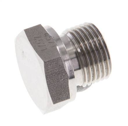 Plug G3/8'' Stainless steel with External Hex 60° cone 425bar (5971.25psi) Hydraulic