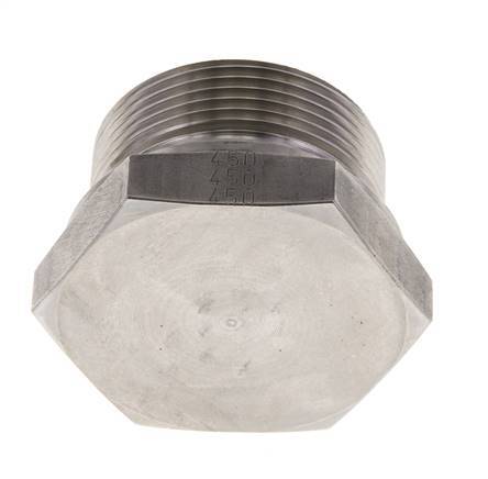 Plug G1 1/2'' Stainless steel with External Hex 60° cone 125bar (1756.25psi) Hydraulic