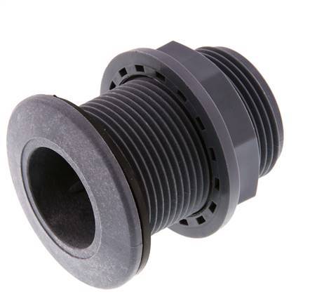 Screw Connection for Drain Cocks G1 1/4'' DN13 Bulkhead Polypropylene (pp) EPDM 10bar (140.5psi) FDA