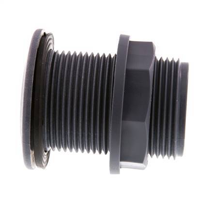 Screw Connection for Drain Cocks G1 1/4'' DN13 Bulkhead Polypropylene (pp) EPDM 10bar (140.5psi) FDA