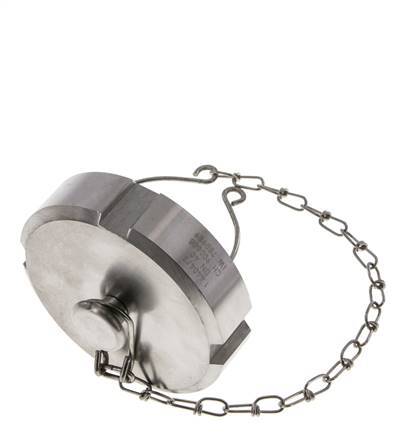 Cap Nut Rd65 X 1/6'' DN 40 Stainless Steel 1.4404 NBR DIN 11851 FDA 21 with Chain