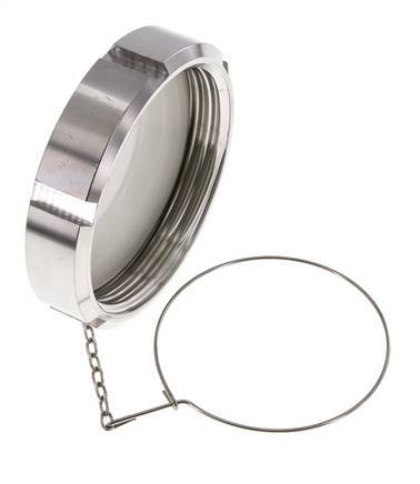 Cap Nut Rd110 X 1/4'' DN 80 Stainless Steel 1.4404 NBR DIN 11851 FDA 21 with Chain