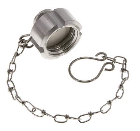 Cap Nut Rd28 X 1/8'' DN 10 Stainless Steel 1.4301 NBR DIN 11851 FDA 21 with Chain