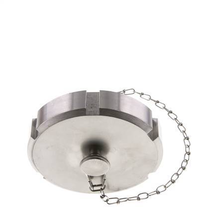 Cap Nut Rd95 X 1/6'' DN 65 Stainless Steel 1.4404 NBR DIN 11851 FDA 21 with Chain