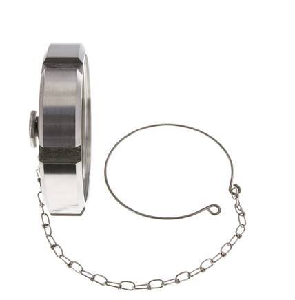 Cap Nut Rd95 X 1/6'' DN 65 Stainless Steel 1.4404 NBR DIN 11851 FDA 21 with Chain