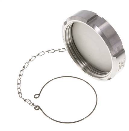 Cap Nut Rd95 X 1/6'' DN 65 Stainless Steel 1.4404 NBR DIN 11851 FDA 21 with Chain