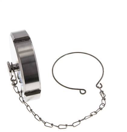 Cap Nut Rd78 X 1/6'' DN 50 Stainless Steel 1.4404 NBR DIN 11851 FDA 21 with Chain