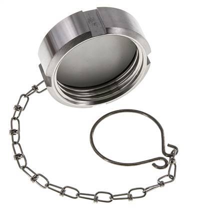 Cap Nut Rd52 X 1/6'' DN 25 Stainless Steel 1.4301 NBR DIN 11851 FDA 21 with Chain