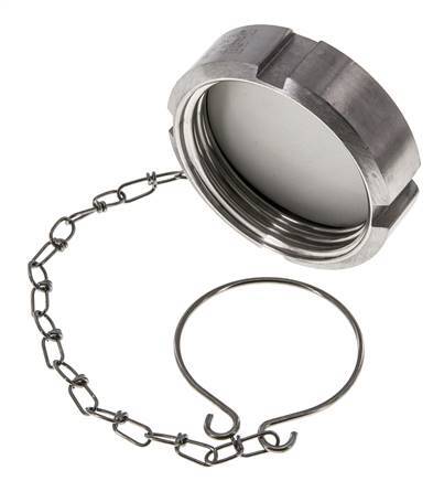 Cap Nut Rd58 X 1/6'' DN 32 Stainless Steel 1.4404 NBR DIN 11851 FDA 21 with Chain