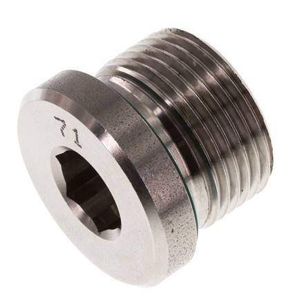 Plug M22 X 1.5 Stainless steel FKM with Internal Hex 400bar (5620.0psi)