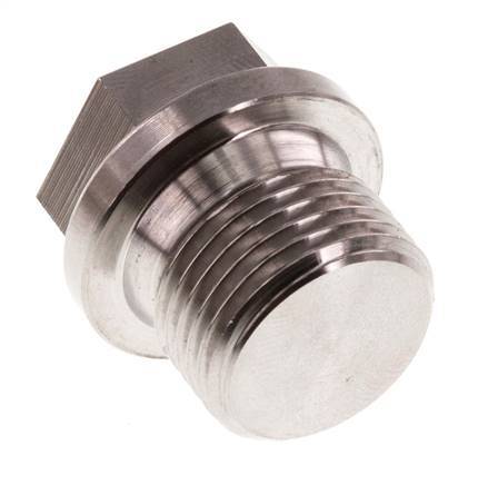 Plug G3/8'' Stainless steel with Collar and External Hex 40bar (562.0psi)