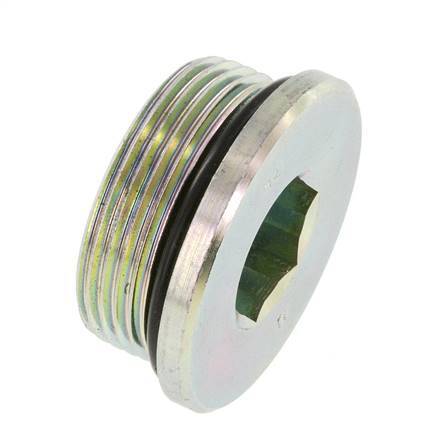 Plug UN 1-5/8''-12 Steel NBR with Internal Hex 250bar (3512.5psi)