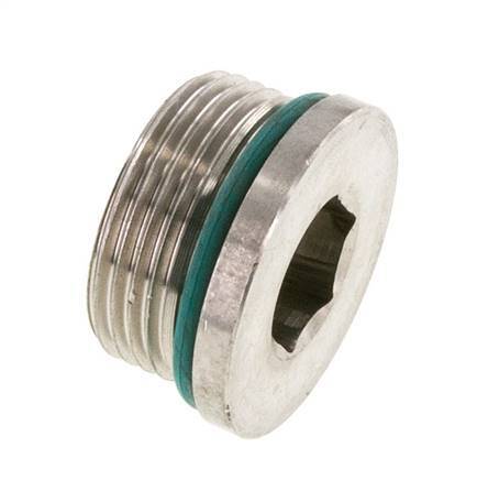 Plug UN 1-5/16''-12 Stainless steel FKM with Internal Hex 400bar (5620.0psi)
