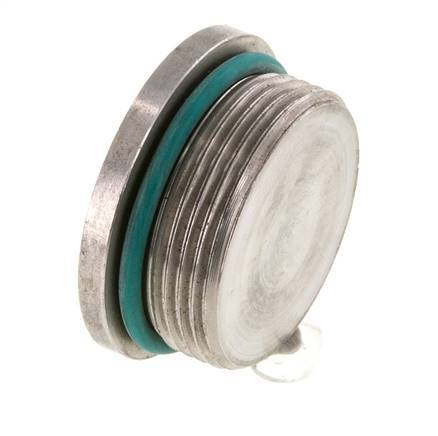 Plug UN 1-5/8''-12 Stainless steel FKM with Internal Hex 250bar (3512.5psi)