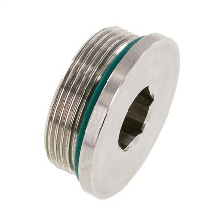 Plug UN 1-7/8''-12 Stainless steel FKM with Internal Hex 250bar (3512.5psi)