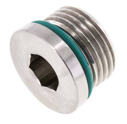 Plug UNF 7/8''-14 Stainless steel FKM with Internal Hex 630bar (8851.5psi)