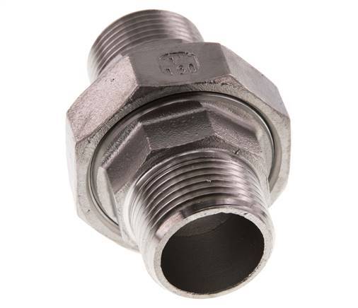 Union Straight Connector R1'' Stainless Steel Flat Seal PTFE 16bar (224.8psi)