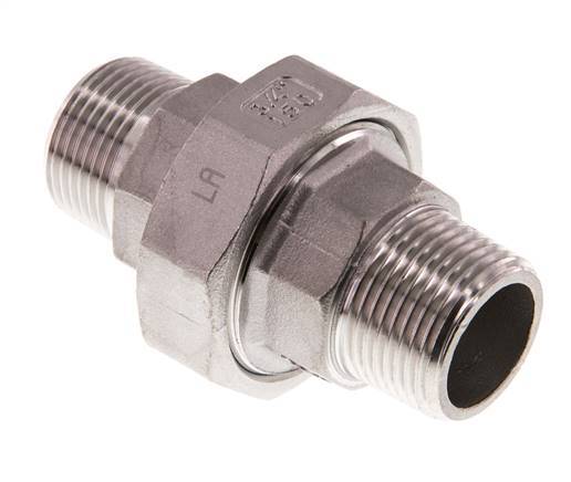 Union Straight Connector R3/4'' Stainless Steel Flat Seal PTFE 16bar (224.8psi)