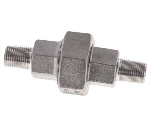 Union Straight Connector R1/8'' Stainless Steel Flat Seal PTFE 16bar (224.8psi)