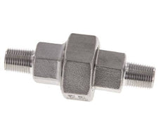 Union Straight Connector R1/8'' Stainless Steel Flat Seal PTFE 16bar (224.8psi)