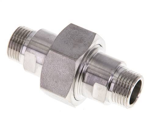 Double Nipple R3/8'' Separable Stainless Steel Flat Seal PTFE 40bar (562.0psi)