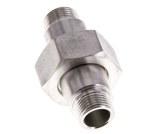 Double Nipple R3/8'' Separable Stainless Steel Flat Seal PTFE 40bar (562.0psi)