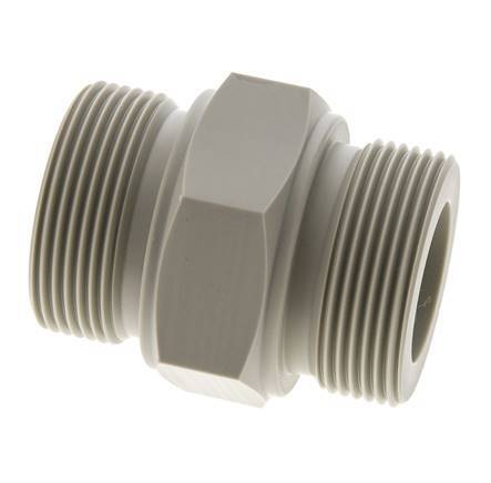 Double Nipple G1 1/2'' Polypropylene (pp) 10bar (140.5psi) FDA 55mm Hex