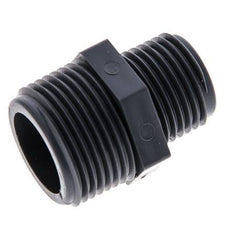 Reducing Double Nipple G1/2'' x G3/4'' Polypropylene (pp) 10bar (140.5psi) FDA 27mm Hex