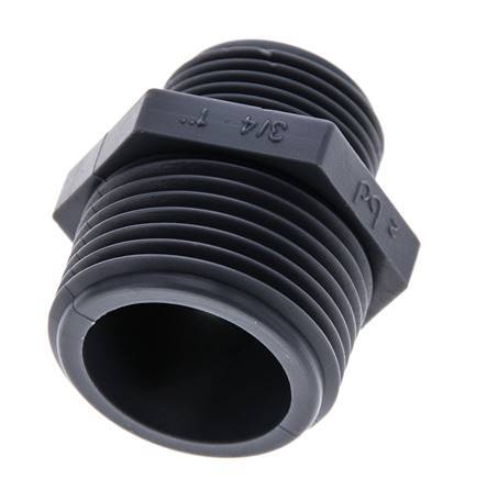 Reducing Double Nipple G3/4'' x G1'' Polypropylene (pp) 10bar (140.5psi) FDA 36mm Hex