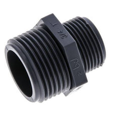 Reducing Double Nipple G3/4'' x G1'' Polypropylene (pp) 10bar (140.5psi) FDA 36mm Hex