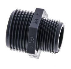 Reducing Double Nipple G3/4'' x G1'' Polypropylene (pp) 10bar (140.5psi) FDA 36mm Hex