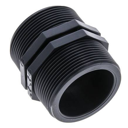 Double Nipple G2'' Polypropylene (pp) 10bar (140.5psi) FDA 64mm Hex