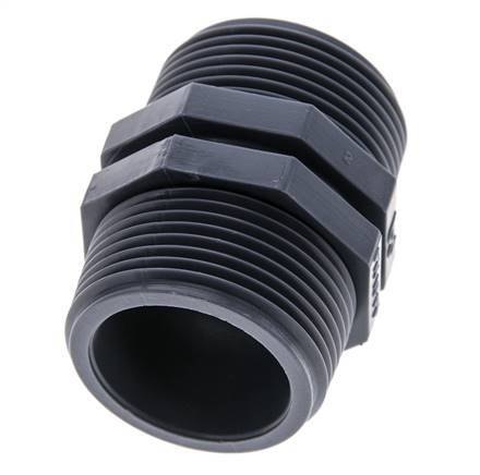 Double Nipple G1 1/4'' Polypropylene (pp) 10bar (140.5psi) FDA 46mm Hex