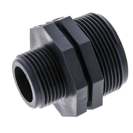 Reducing Double Nipple G1'' x G1 1/2'' Polypropylene (pp) 10bar (140.5psi) FDA 54mm Hex