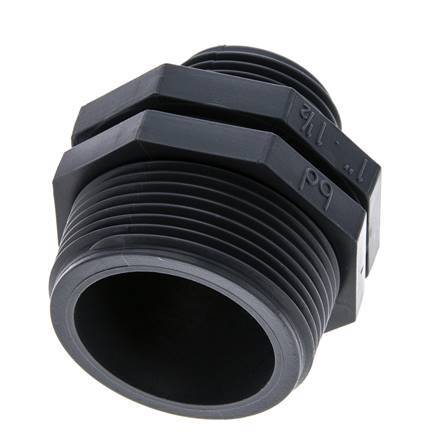 Reducing Double Nipple G1'' x G1 1/2'' Polypropylene (pp) 10bar (140.5psi) FDA 54mm Hex