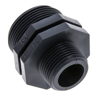 Reducing Double Nipple G1'' x G1 1/2'' Polypropylene (pp) 10bar (140.5psi) FDA 54mm Hex