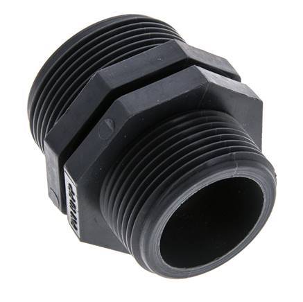 Reducing Double Nipple G1 1/4'' x G1 1/2'' Polypropylene (pp) 10bar (140.5psi) FDA 54mm Hex