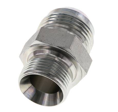 JIC Double Nipple G3/4'' x UN 1-3/16''-12 Steel NBR 170bar (2388.5psi)