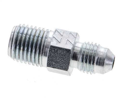 JIC Double Nipple UNF 7/16''-20 x 1/4'' NPT Steel 275bar (3863.75psi) [2 Pieces]