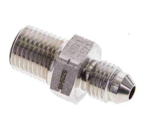 JIC Double Nipple UNF 7/16''-20 x 1/4'' NPT Stainless Steel 275bar (3863.75psi)