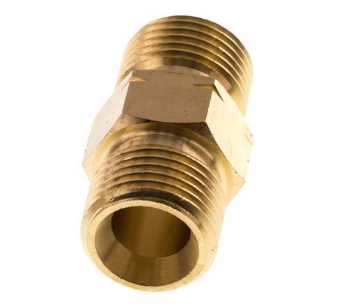 Double Nipple G1/2'' Male x Male Left Hand Brass 16bar (224.8psi) 22mm Hex