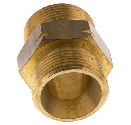 Double Nipple G1 1/4'' Male x Male Left Hand Brass 16bar (224.8psi) 46mm Hex