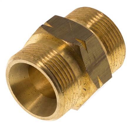 Double Nipple G1 1/4'' Male x Male Left Hand Brass 16bar (224.8psi) 46mm Hex