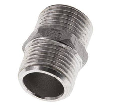 Double Nipple G1/2'' Stainless Steel Flat Seal 16bar (224.8psi) 22mm Hex