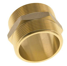 Double Nipple G2'' Brass Flat Seal 16bar (224.8psi) 60mm Hex