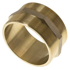 Double Nipple G4'' Brass Flat Seal 16bar (224.8psi) 114mm Hex